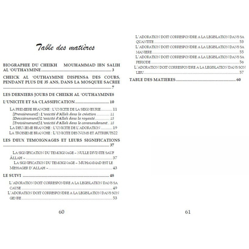 Le Tawhid - L'Unicité - Cheikh Al Outhaymine - Livre de Poche - Edition Al Haramayn et IslamHouse