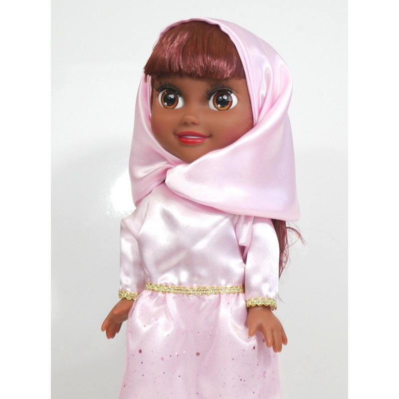 Poupée Musulmane Métisse - Chifa Parlante - Robe Rose - 3ans+