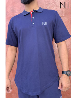 Ensemble Iceberg Coton Piqué 100% Coton - Bleu Nuit - T-Shirt Oversize et Saroual Djazairi - Na3im