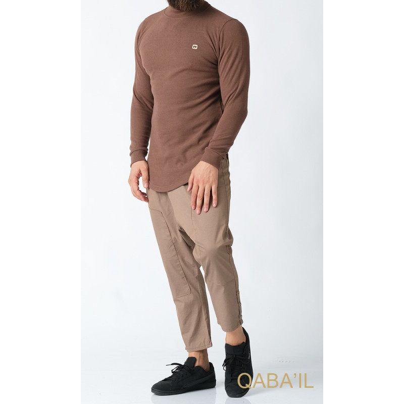 Pull Col Montant Qaba'il : Taupe