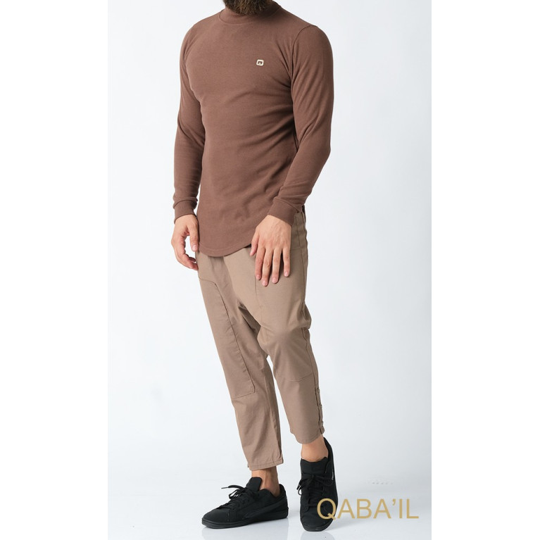 Pull Col Montant Qaba'il : Taupe