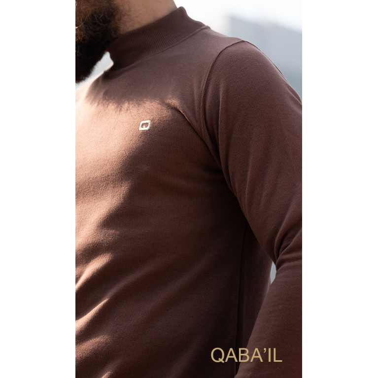 Pull Col Montant Qaba'il : Taupe