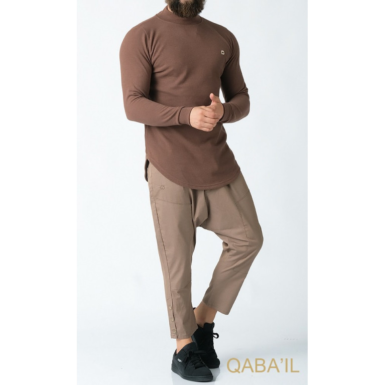 Pull Col Montant Qaba'il : Taupe