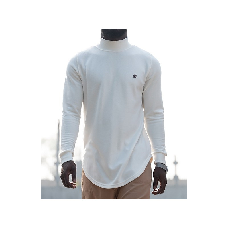 Pull Col Montant Qaba'il : Blanc