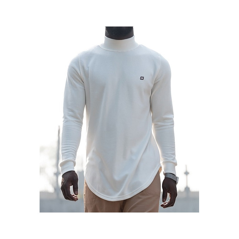 Pull Col Montant Qaba'il : Blanc