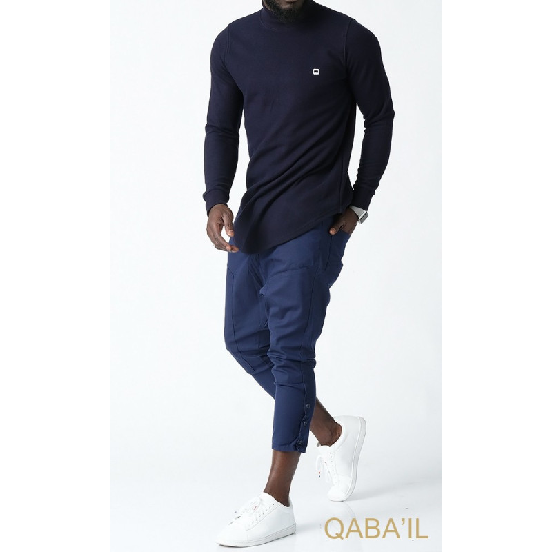 Pull Col Montant Qaba'il : Bleu Nuit