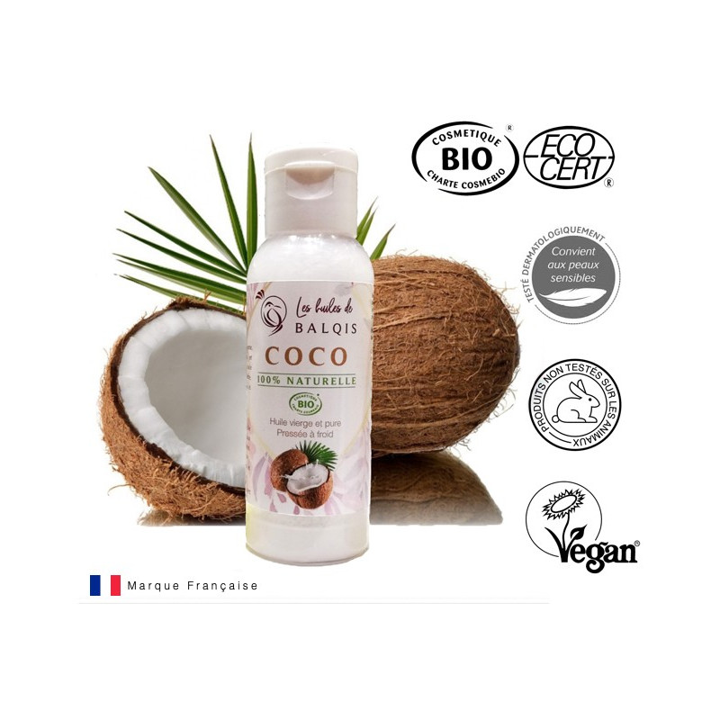 Huile de Coco BIO - 50 ml - Les Huiles Balqis