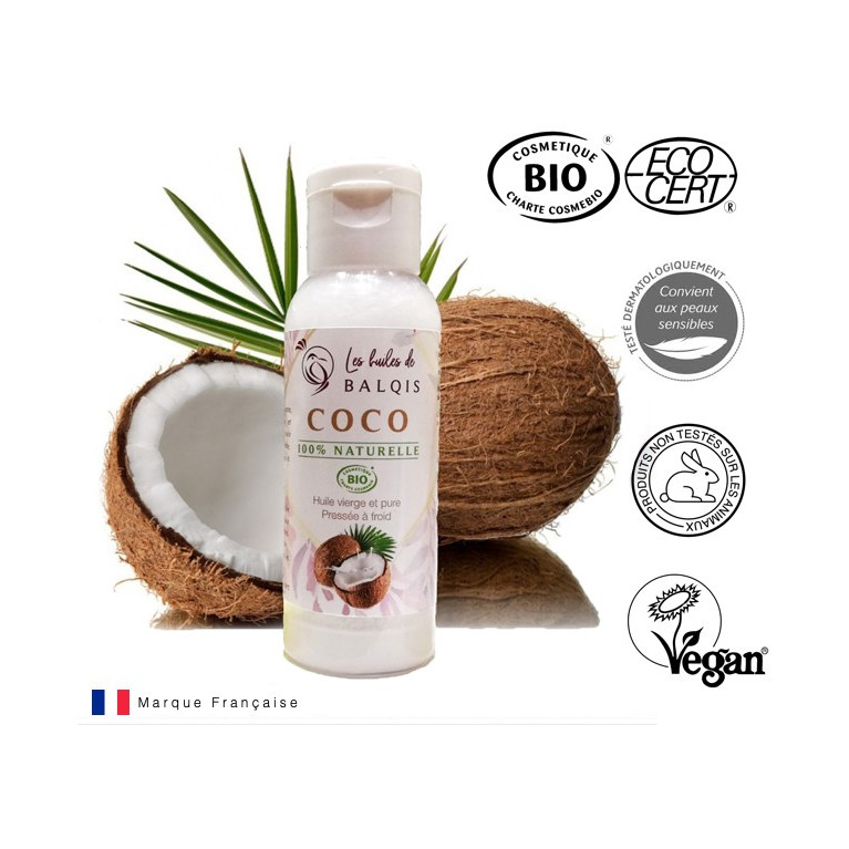 Huile de Coco BIO - 50 ml - Les Huiles Balqis