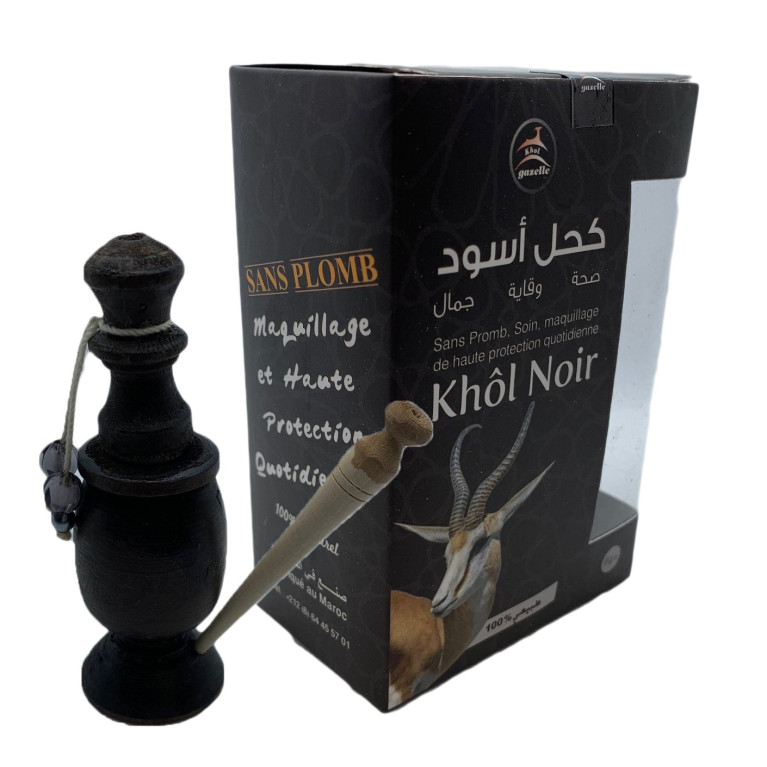 Khol Noir en poudre d'Antimoine - Sans Plomb 100% Naturel - Khol Gazelle 