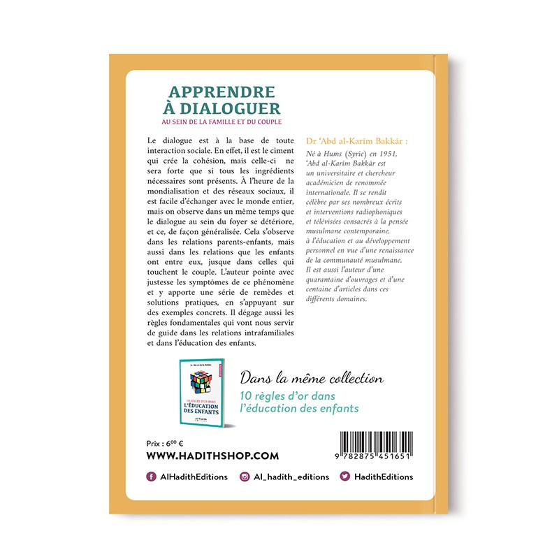 Apprendre à Dialoguer au Sein de la Famille et du Couple - Dr 'Abd al-Karîm Bakkâr - éditions al-Hadîth
