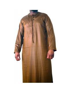 Qamis Omani Camel - Manche Longue - Sans Col - Tissu Glacé - Qamis Sultan