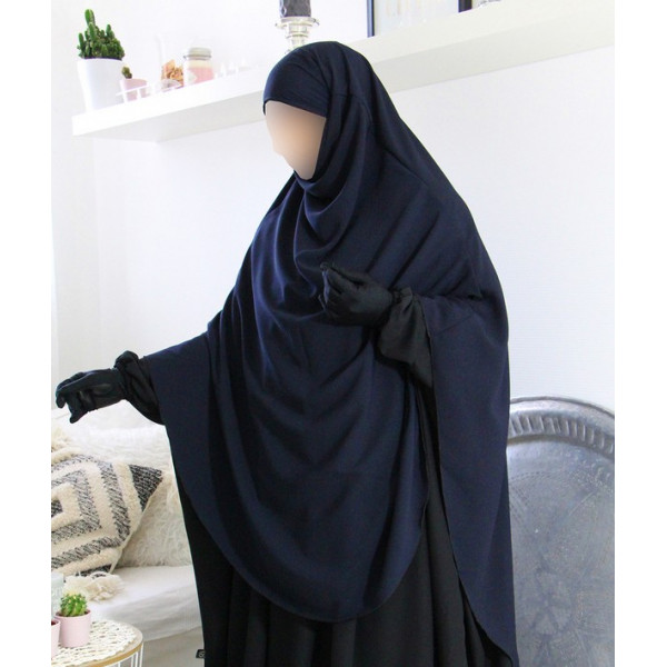 Hijab Khimar  Extra Long Hafsa  Bleu Umm  Hafsa 