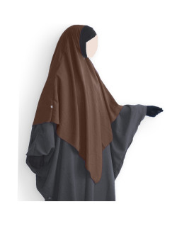 Hijab / Khimar et Bandeau Tube Lycra  - Marron - Umm Hafsa