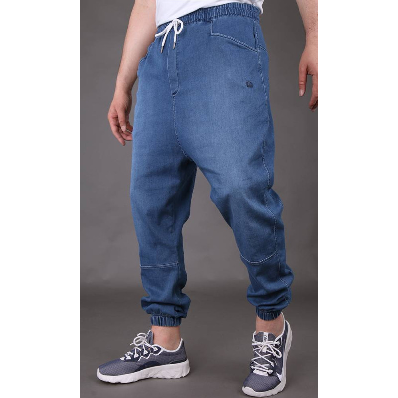 Sarouel Jean Stretch - Bleu Clair - Qaba'il : Coupe Djazairi  - Pants Léger