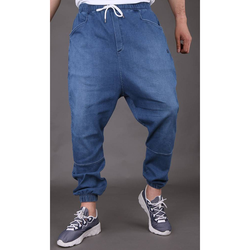 Sarouel Jean Stretch - Bleu Clair - Qaba'il : Coupe Djazairi  - Pants Léger