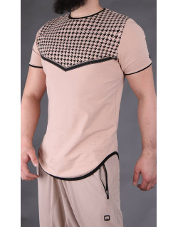 T-shirt Keffieh Beige Qaba'il : manches courtes