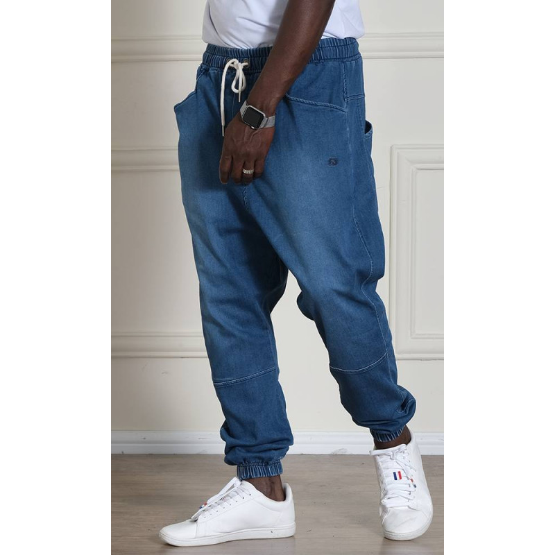 Sarouel Jean Stretch - Bleu Clair - Qaba'il : Coupe Djazairi  - Pants Léger