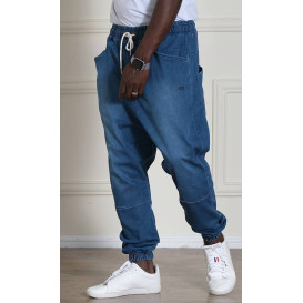 Sarouel Jean Stretch - Bleu Clair - Qaba'il : Coupe Djazairi  - Pants Léger