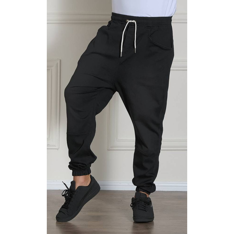 Sarouel Jean Stretch Léger - Noir - Coupe Djazairi : Qaba'il