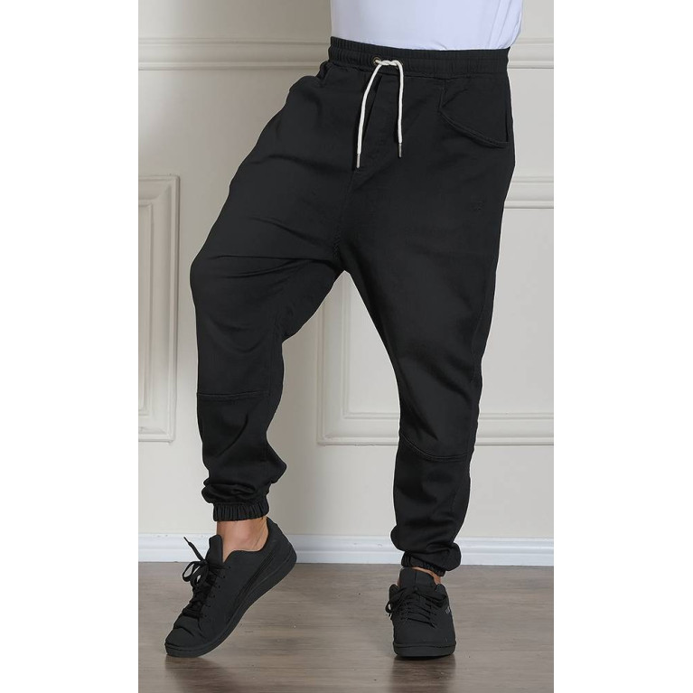 Sarouel Jean Stretch Léger - Noir - Coupe Djazairi : Qaba'il