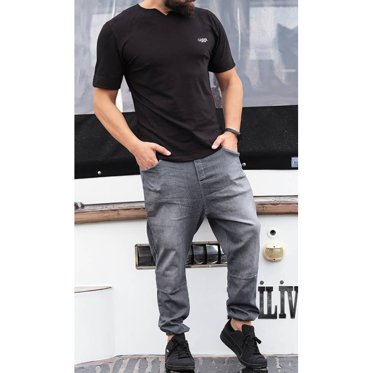 Sarouel Jean Stretch - Gris - Qaba'il : Coupe Djazairi  - Pants Léger