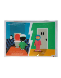 Autocollant ou Sticker - En Entrant et En Sortant des Toilettes - A5 : 14 x 20 cm - Mooslim Toys