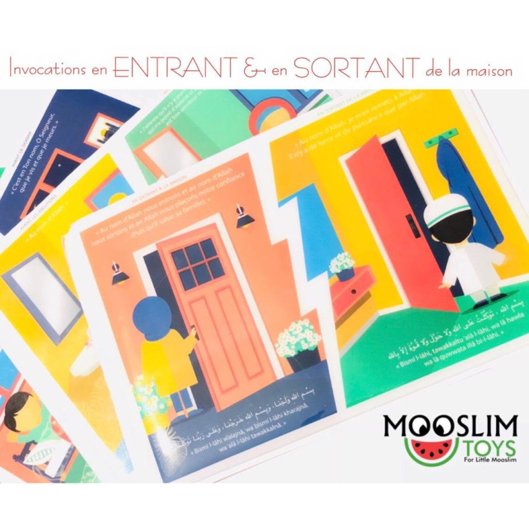 Autocollant ou Sticker - Packs des 4 Autocollants - A5 : 14 x 20 cm - Mooslim Toys