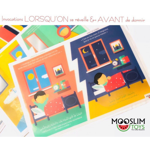 Autocollant ou Sticker - Packs des 4 Autocollants - A5 : 14 x 20 cm - Mooslim Toys