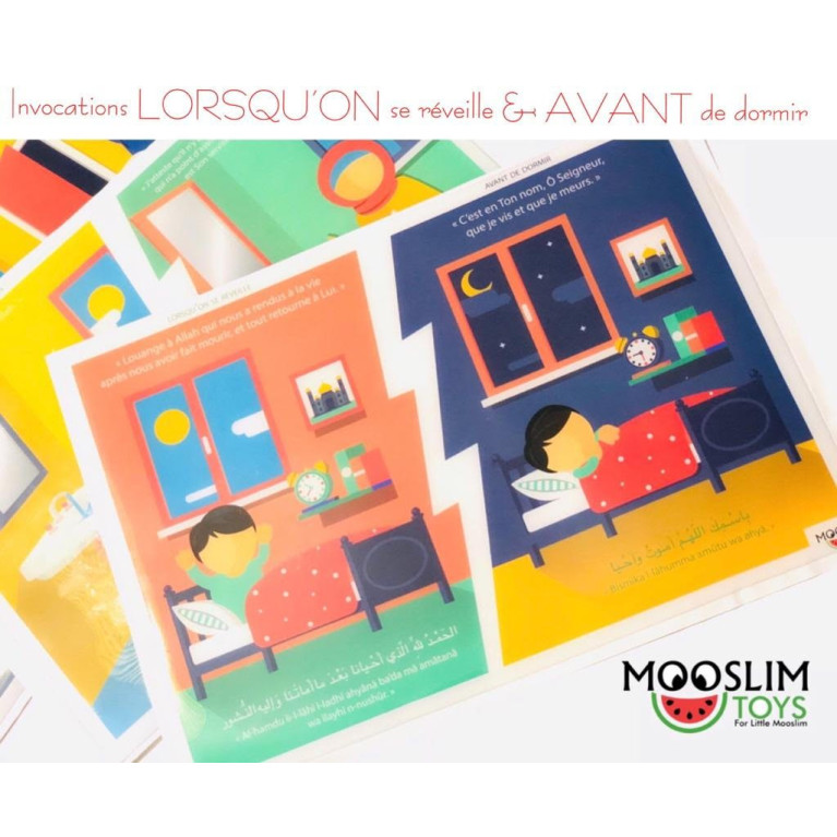 Autocollant ou Sticker - Packs des 4 Autocollants - A5 : 14 x 20 cm - Mooslim Toys