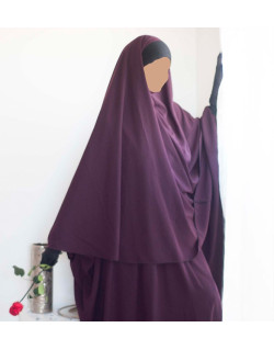 Hijab / Khimar Maryam Bandeau Lycra - Prune - Umm Hafsa