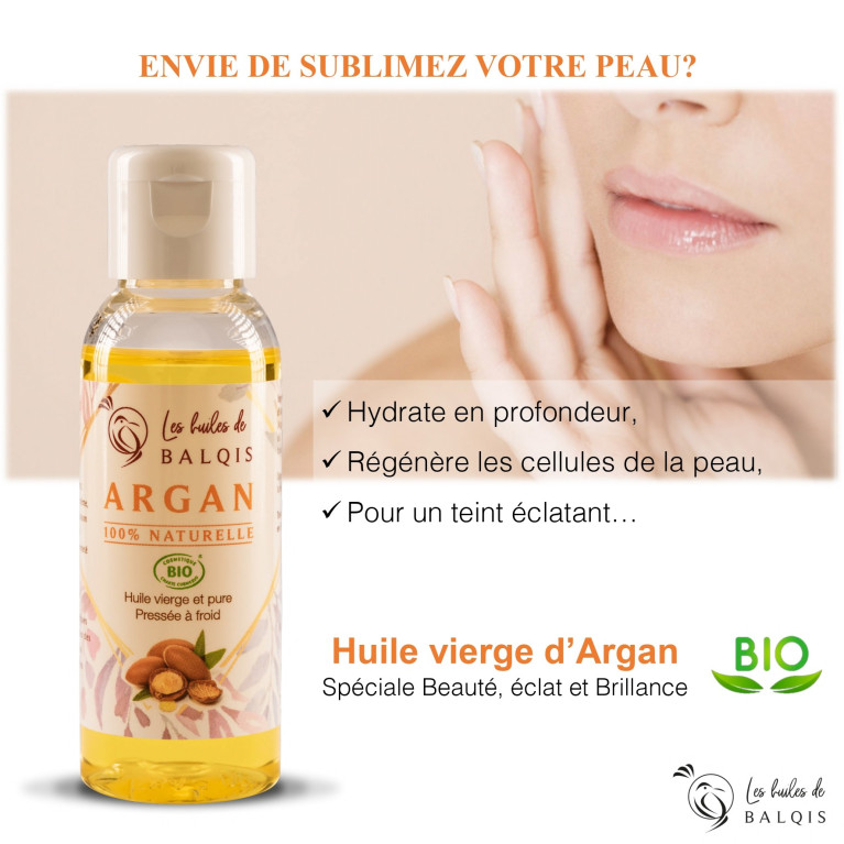 Huile d'Argan BIO - 50 ml - Les Huiles Balqis