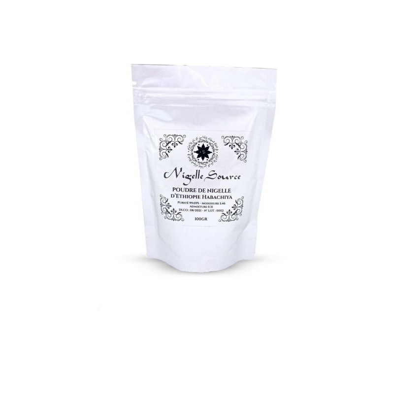 Poudre de Nigelle Habachiya - Ethiopie - Grade A pureté 99% certifiée -  Moulu à Partir de la Graine- 100 gr - Nigelle Source