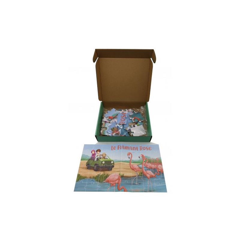 Puzzle Grand Format - le Flamant Rose - 48 Pièces - Muslim Kid - 3 ans+ 