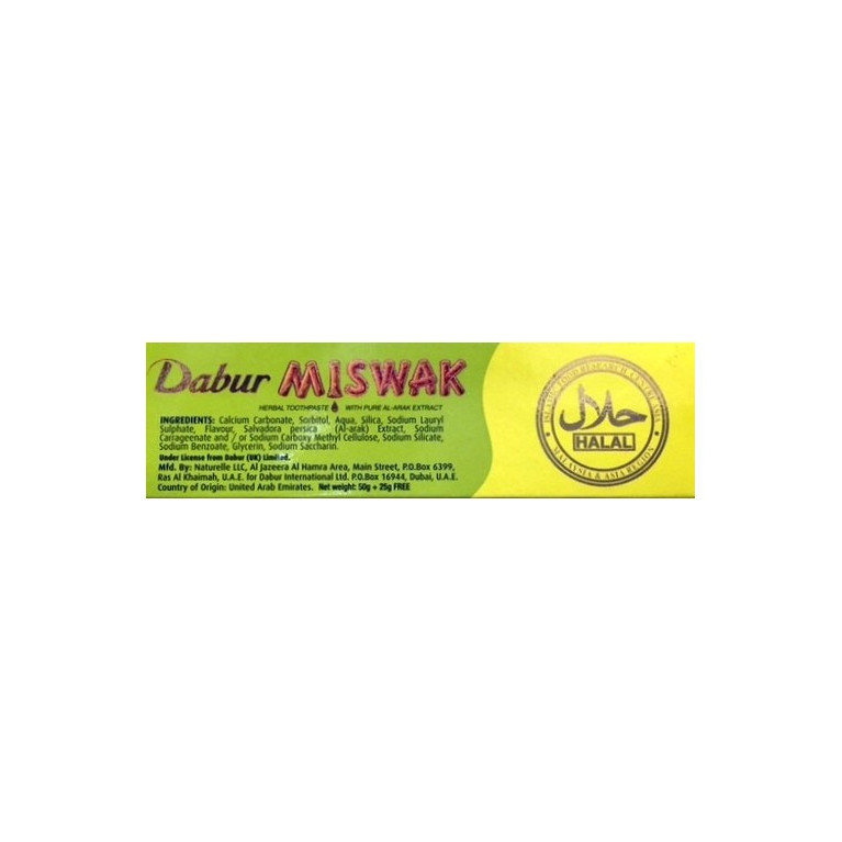 Dentifrice MISWAK 120g + 50g gratuit - Laboratoire Dabur