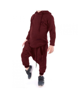 Sarouel et sweat enfant Bordeaux, ensemble Qaba'il : Onyx