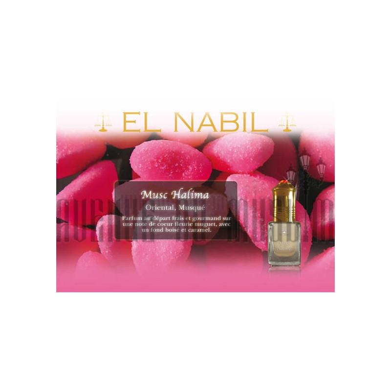 Musc Halima  - Parfum : Mixte - Extrait de Parfum Sans Alcool - El Nabil - 5 ml 