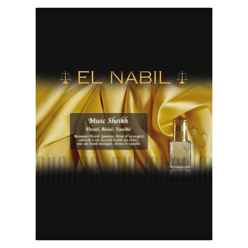 Musc Sheikh - Parfum : Homme - Extrait de Parfum Sans Alcool - El Nabil - 5 ml 