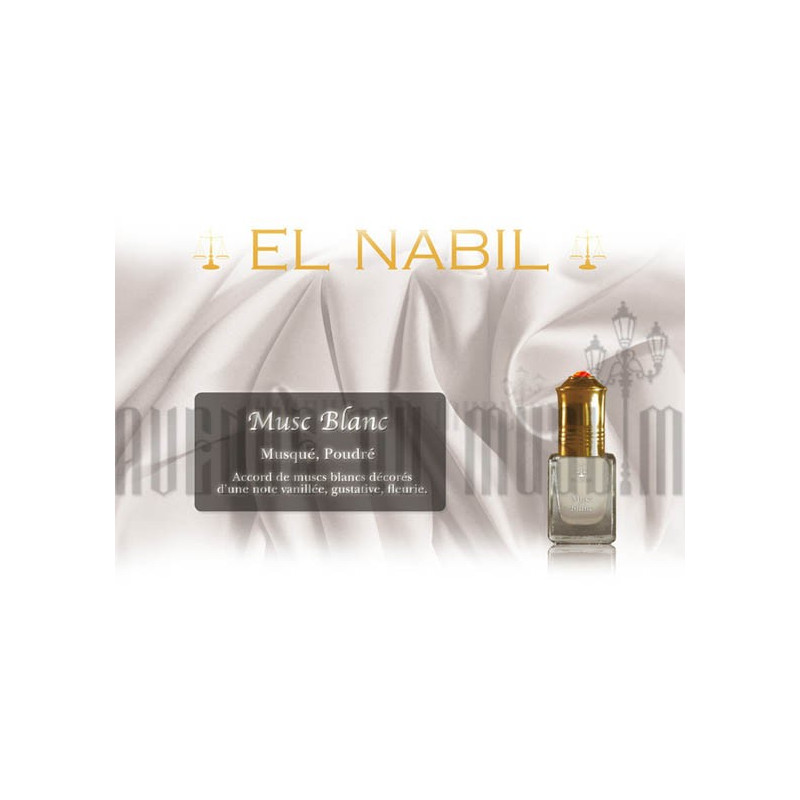Musc Blanc - Parfum : Mixte - Extrait de Parfum Sans Alcool - El Nabil - 5 ml