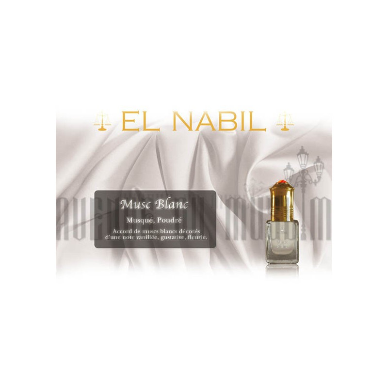 Musc Blanc - Parfum : Mixte - Extrait de Parfum Sans Alcool - El Nabil - 5 ml