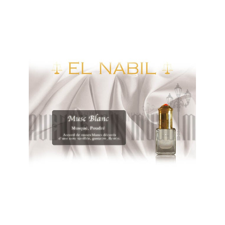 Musc Blanc - Parfum : Mixte - Extrait de Parfum Sans Alcool - El Nabil - 5 ml