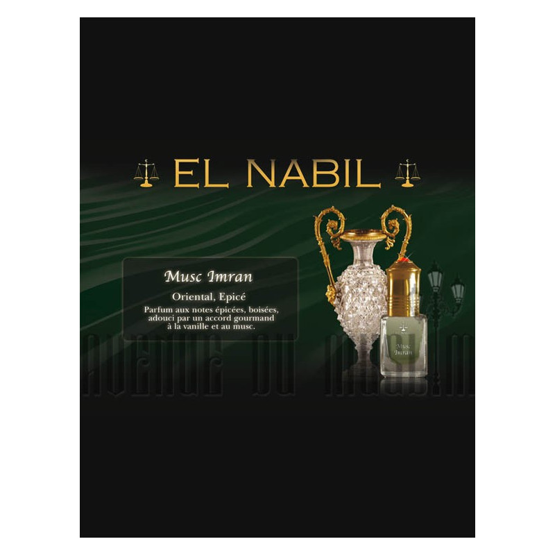 Musc Imran - Parfum : Homme - Extrait de Parfum Sans Alcool - El Nabil - 5 ml