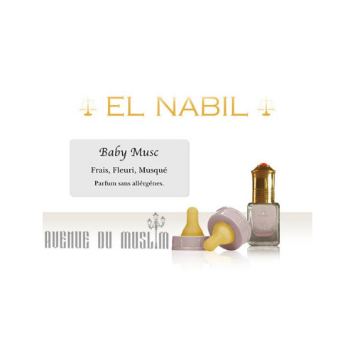 Baby Musc - Parfum Enfant : Mixte - Extrait de Parfum Sans Alcool - El Nabil - 5 ml 