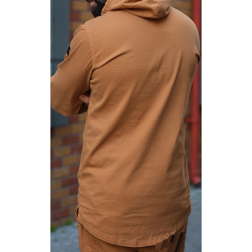 Sweat Capuche en Coton Stretch - Camel - Qaba'il : Haut Kameron