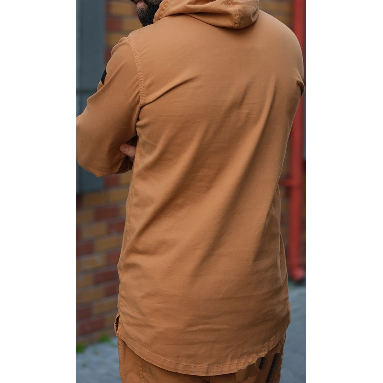 Sweat Capuche en Coton Stretch - Camel - Qaba'il : Haut Kameron