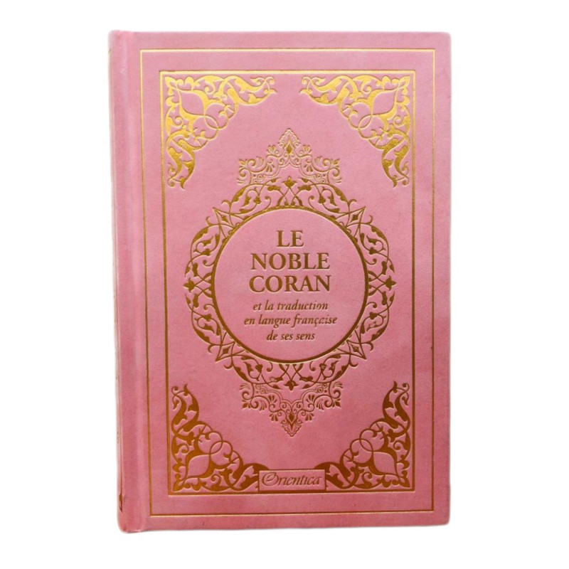 Le Noble Coran Rose Clair Doré - Edition de Luxe Couverture Daim - Index des Sourates - Français-Arabe - Orientica