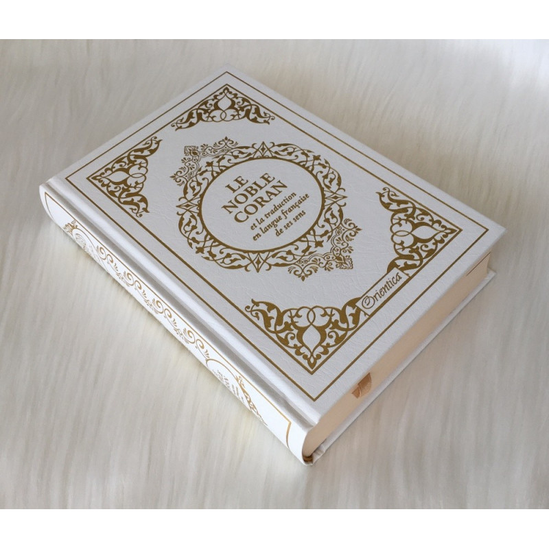 Le Noble Coran Bleu Foncé Doré - Edition de Luxe Couverture Daim - Index des Sourates - Français-Arabe - Orientica