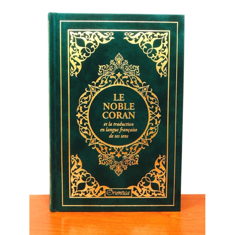 Le Noble Coran Vert Doré - Edition de Luxe Couverture Daim - Index des Sourates - Français-Arabe - Orientica