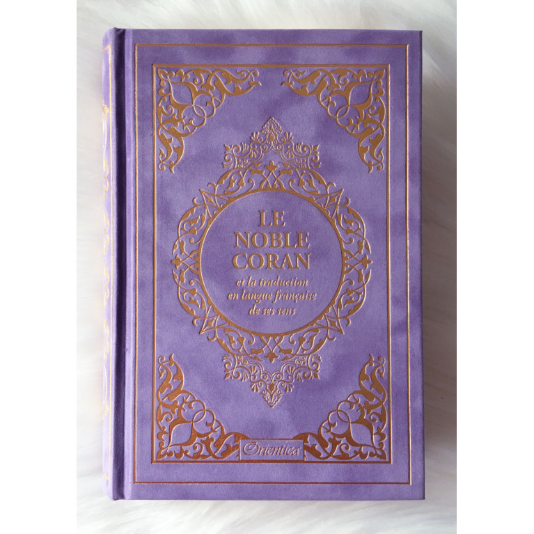 Le Noble Coran Mauve Doré - Edition de Luxe Couverture Daim - Index des Sourates - Français-Arabe - Orientica