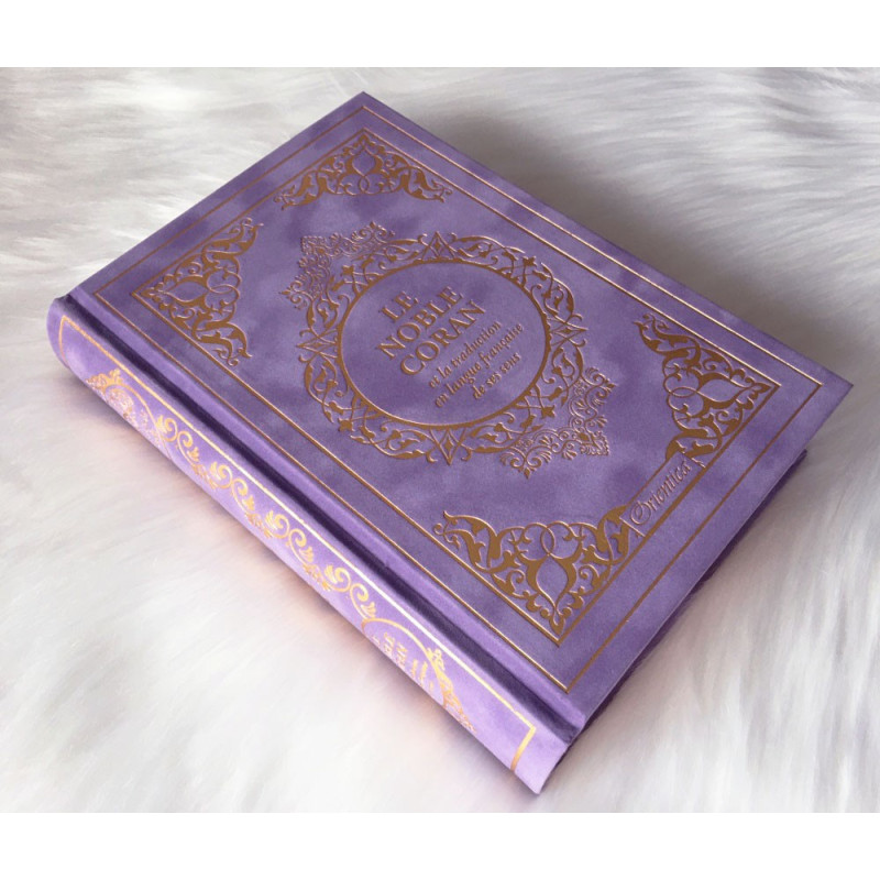 Le Noble Coran Mauve Doré - Edition de Luxe Couverture Daim - Index des Sourates - Français-Arabe - Orientica