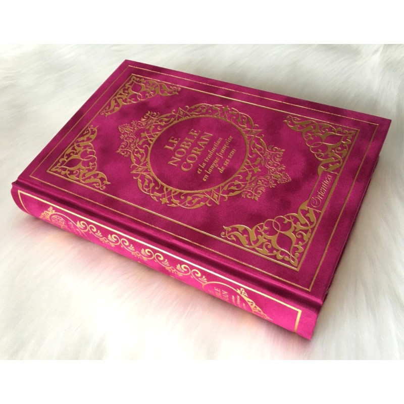 Le Noble Coran Fushia Doré - Edition de Luxe Couverture Daim - Index des Sourates - Français-Arabe - Orientica